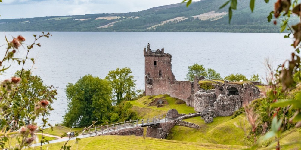 Urquhart Castle over a body of water